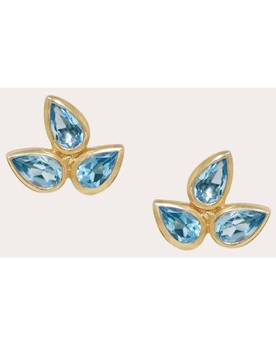 Anzie Bouquet Fleur De Lis Stud Earrings - Blue