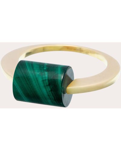 Aliita Malachite Deco Cilindro Ring - Green