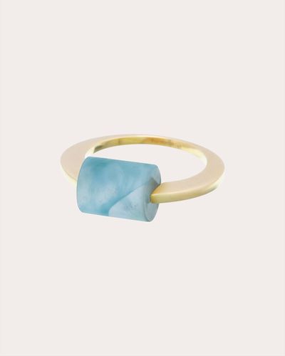 Aliita Amazonite Deco Cilindro Ring - Blue