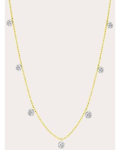 Graziela Gems 18k Small Floating Diamond Station Necklace - Natural