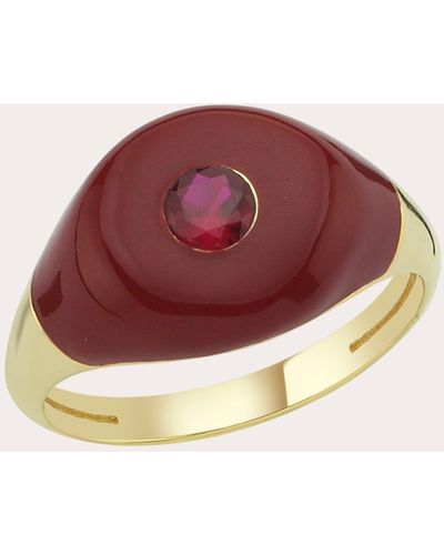Charms Company Ruby Bonbon Ring 14k Gold - Red