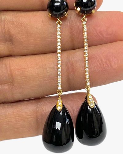 Goshwara Naughty Crystal & Onyx Drop Earrings - Black