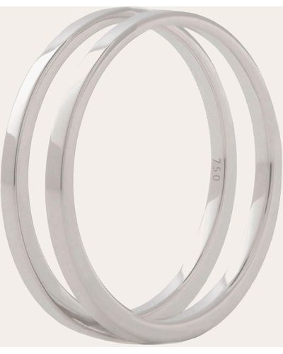 Marie Mas Unisex 18k White Gold U Ring - Multicolor