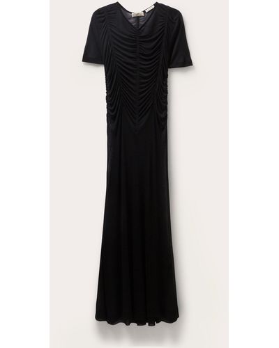BITE STUDIOS Sheer Rivulet Ruched Dress - Black