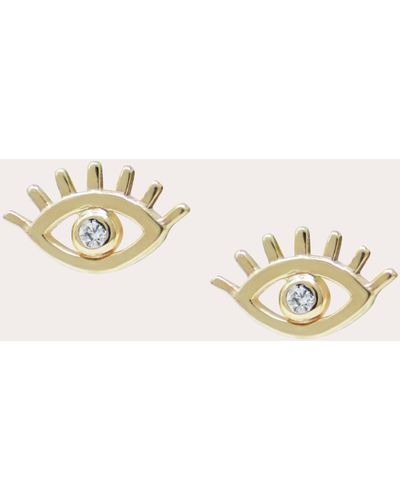 Anzie Evil Eye Lash Stud Earrings - Natural