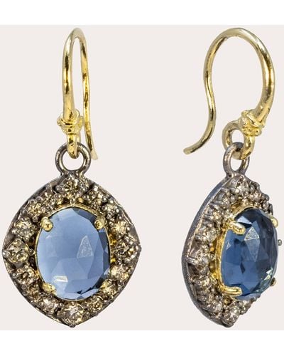 Armenta London Topaz Drop Earrings 18k Gold - Blue