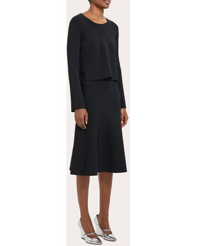 Theory Popover Midi Dress - Black