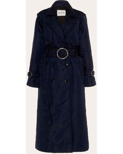 CAALO Sustainable Down Trench Coat - Blue