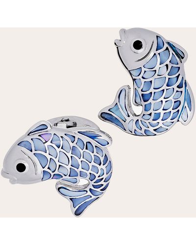 Jan Leslie Koi Fish Cufflinks - Blue