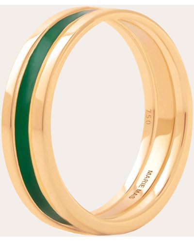 Marie Mas Unisex 18k Yellow Gold We Ring - Multicolor