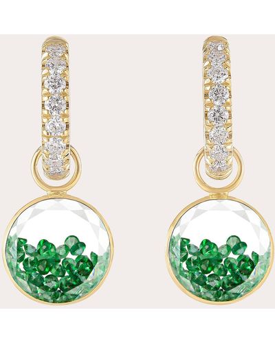 Moritz Glik Gala Shaker Emerald huggie Earrings 18k Gold - Green