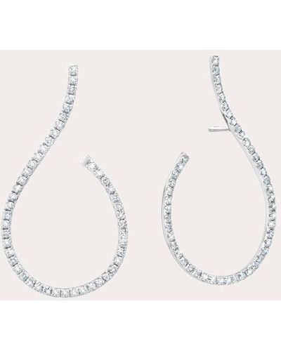 Graziela Gems Diamond & 18k White Gold Mega Swirl Drop Earrings - Natural
