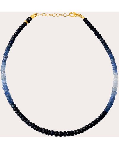 JIA JIA Ombré Sapphire Beaded Anklet 14k Gold - Metallic