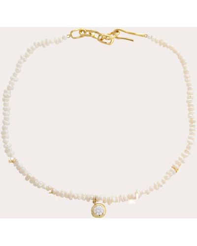 Joanna Laura Constantine Mini Pearl & Cubic Zirconia Choker Necklace - Natural