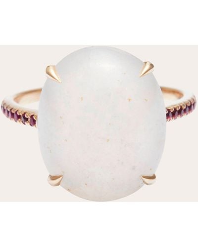 Yi Collection Jade & Ruby Globe Ring - Natural