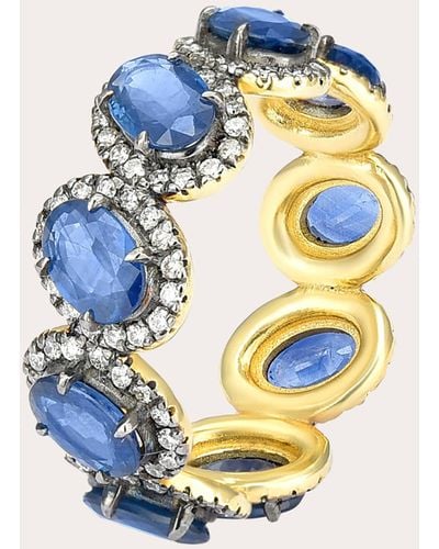 Amrapali Sapphire & 18k Gold Mini Rajasthan Ring - Blue