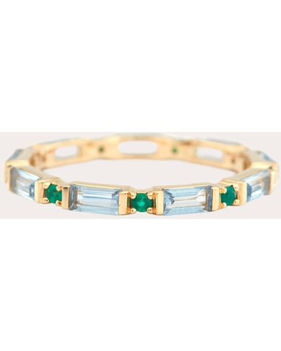 Yi Collection Aquamarine & Emerald Infinity Ring - Natural