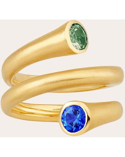 Carelle Whirl Sapphire Spiral Ring 18k Gold - Metallic