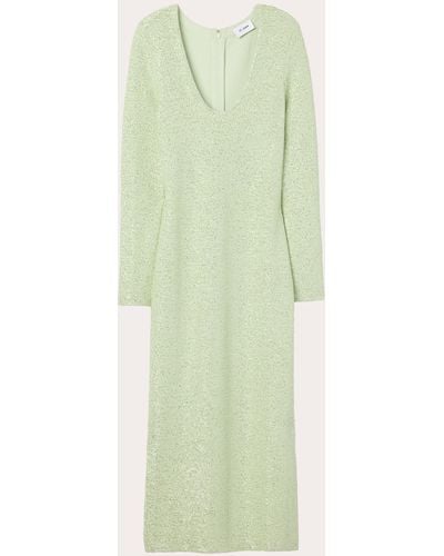 St. John Sequin Knit Midi Dress - Green