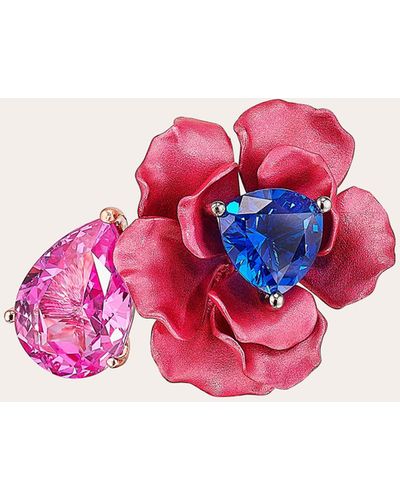Anabela Chan Women's Fuschia Sapphire Bloom Ring - Pink