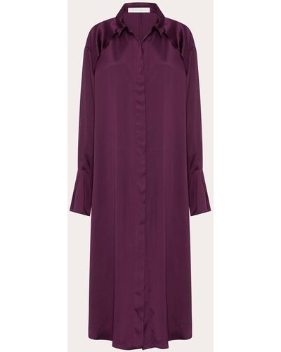 STUDIO AMELIA Magma Draped-back Shirt Dress - Purple