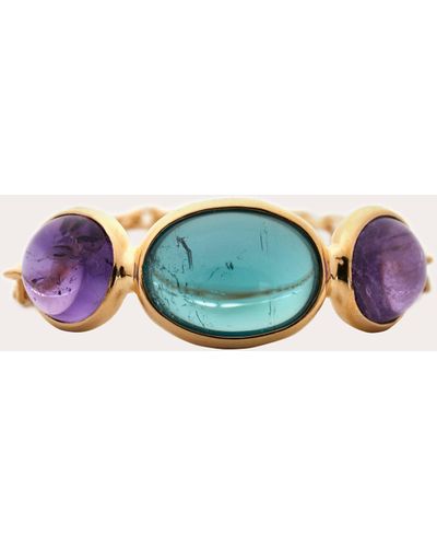 Yi Collection Indicolite & Amethyst Eos Chain Ring - Blue