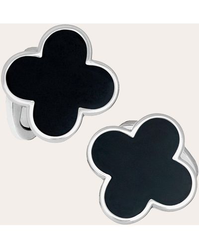 Jan Leslie Four-leaf Clover Cufflinks - Black