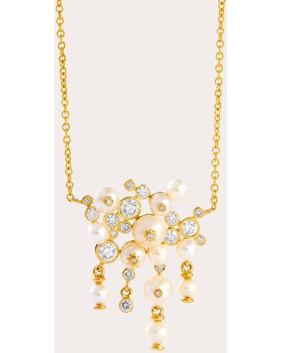 Syna Diamond & Pearl Cosmic Cluster Necklace - Natural