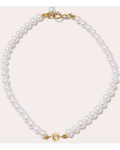 POPPY FINCH Diamond & Baby Pearl Bracelet - Natural
