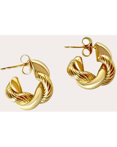 Anisa Sojka Twisted Rope Hoop Earrings - Metallic