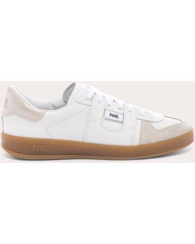 P448 Monza Glitter Leather Sneaker - White