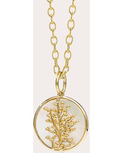 Syna Jardin Flowering Tree Of Life Mother Of Pearl Pendant - Metallic
