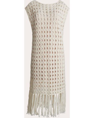 Eleven Six Shaya Crocheted Midi Dress - Natural