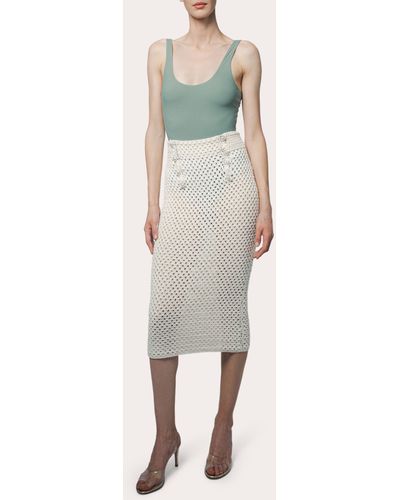 Santicler Scarlett Hand Crochet High Waist Skirt - Natural