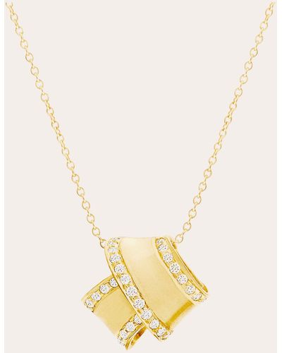 Carelle Knot Diamond Trim Pendant - Metallic