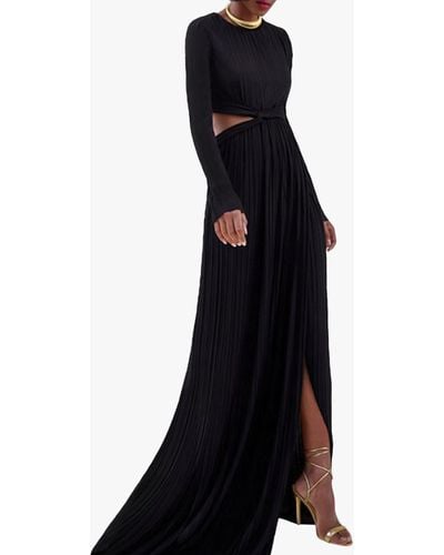 SemSem Women's Cutout Pleated Gown - Black