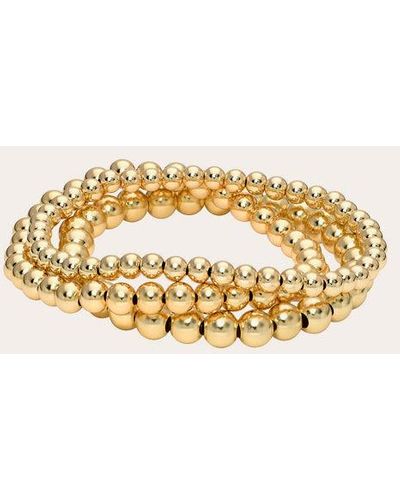 Zoe Lev Gold Beaded Bracelet Set - Metallic