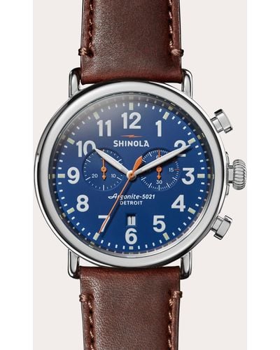 Shinola Runwell 47mm Chronograph Watch - Blue