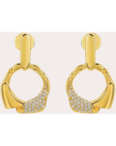 Maison Tjoeng Maar Diamond Drop Earrings - Metallic