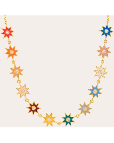 Colette Rainbow Starburst Diamond Station Necklace - Metallic