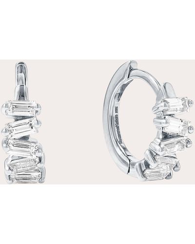 Suzanne Kalan Bold Diamond huggie Earrings - Natural
