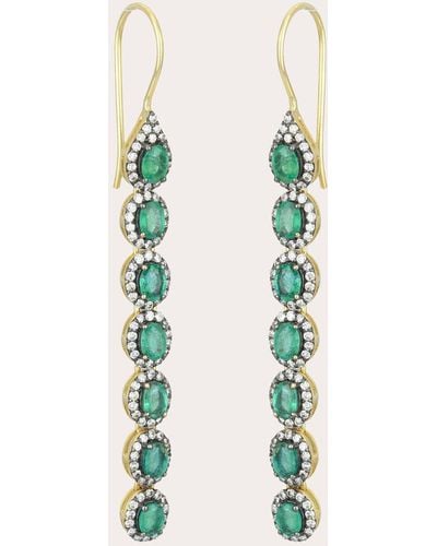 Amrapali Emerald & 18k Gold Mini Rajasthan Drop Earrings - Natural