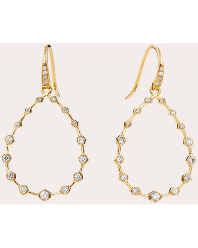 Syna Diamond Hex Drop Earrings - Natural