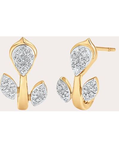 Sara Weinstock Lierre Diamond Pear Marquise Cluster huggie Earrings - Natural