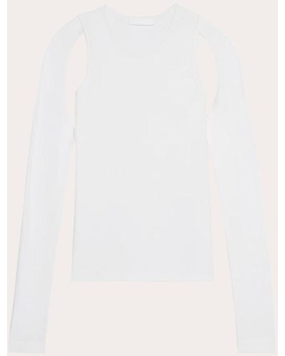 Helmut Lang Cutout Cotton Sweater - White