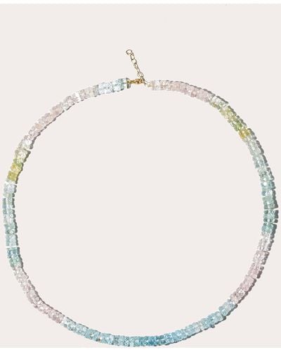 JIA JIA Aquamarine Faceted Beaded Necklace - Natural