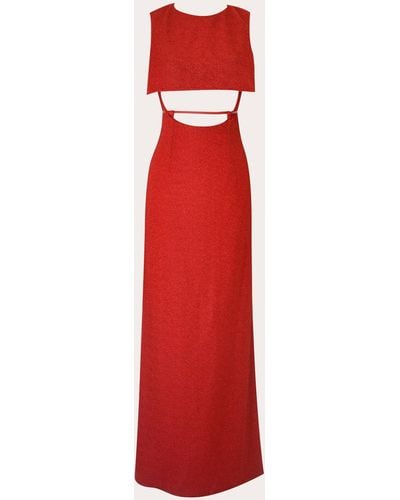 Rayane Bacha Minka Cutout Popover Dress - Red