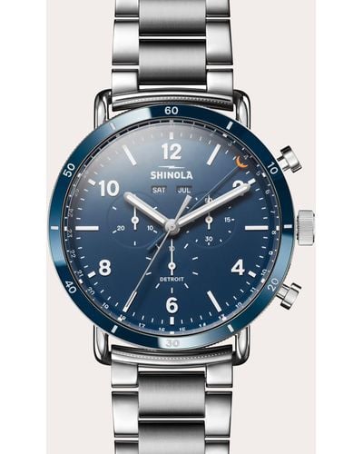 Shinola Canfield Sport 45mm Bracelet Watch - Blue