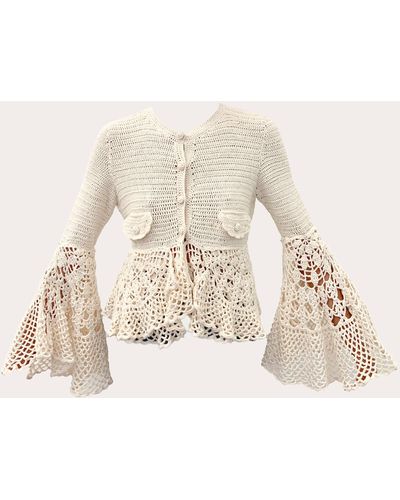Hellessy Uma Crochet Cardigan - Natural