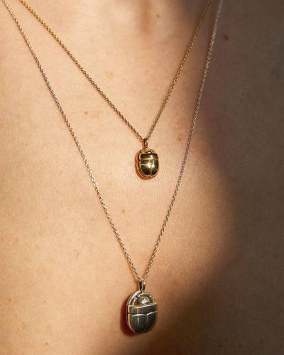 Pamela Love Mini Scarab Pendant Necklace - Natural